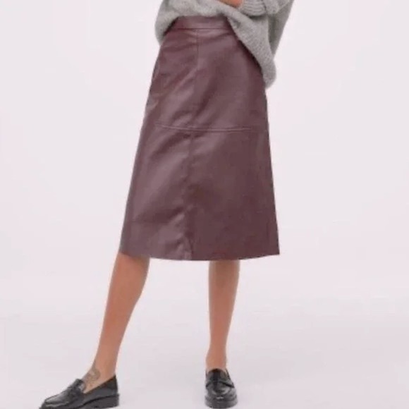 Gap Vintage y2k leather skirt brown size 1 - Picture 1 of 14